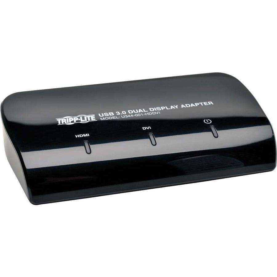 Adaptateur d'affichage vidéo double moniteur USB 3.0 vers DVI et HDMI Tripp Lite par Eaton U344-001-HDDVI