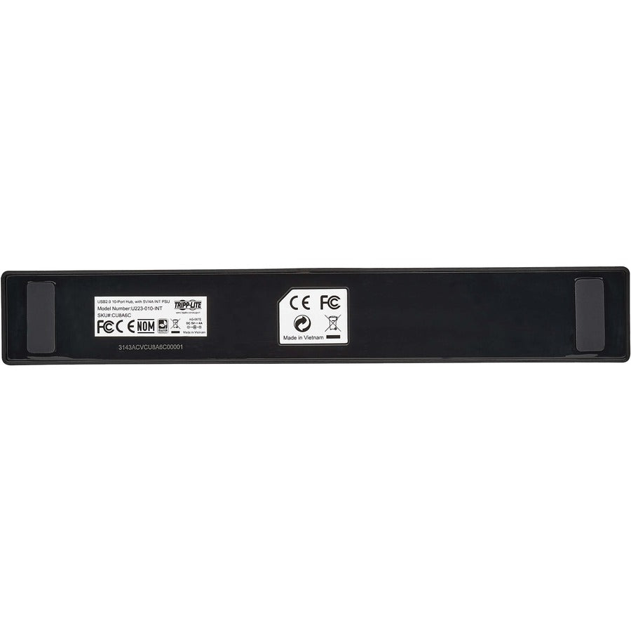 Hub USB 10 ports Tripp Lite par Eaton avec alimentation et adaptateurs de prise internationaux U223-010-INT