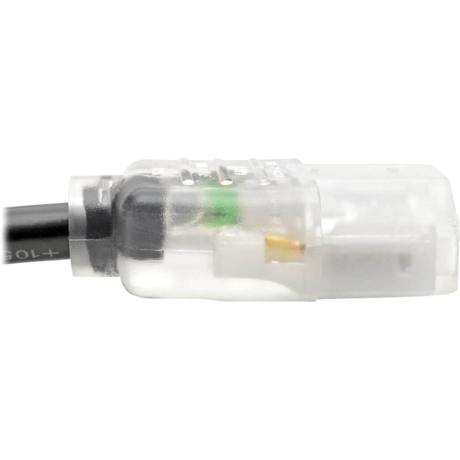 Câble d'alimentation pour ordinateur Tripp Lite 3 pieds Câble médical hospitalier 5-15P vers C13 Transparent 13A 16AWG 3' P006-003-HG13CL