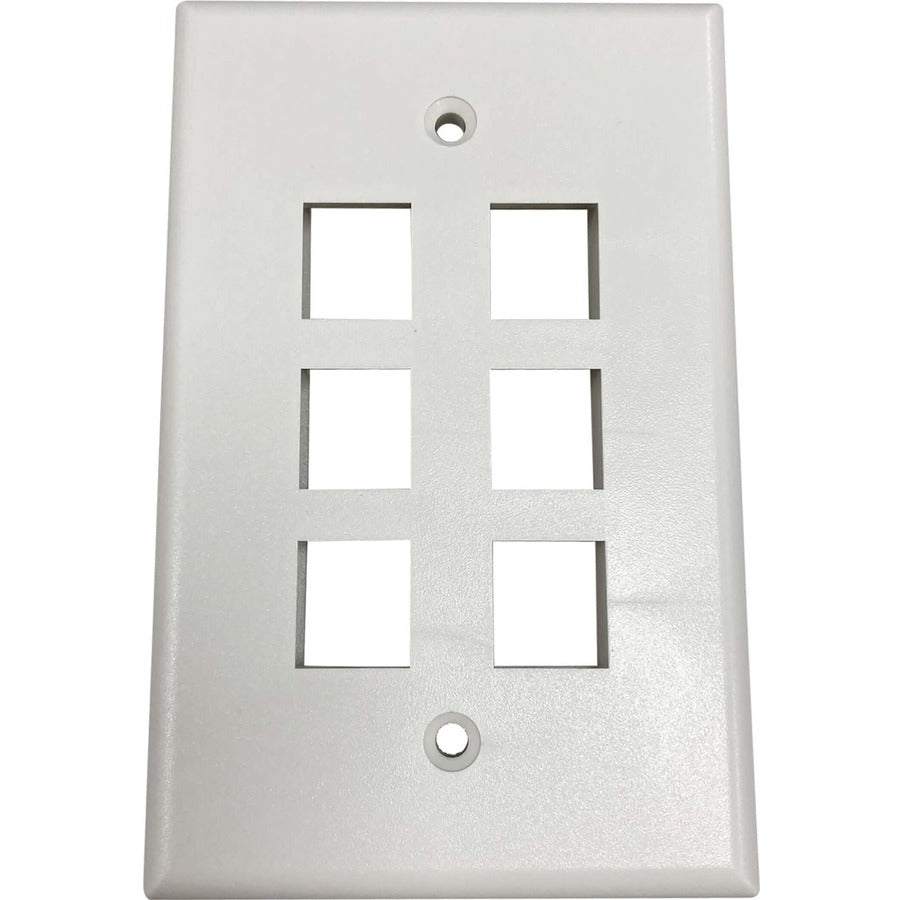 Plaque murale simple à 6 ports Safe-IT de Tripp Lite par Eaton, antibactérienne, ivoire mat, TAA N042AB-006-IVM