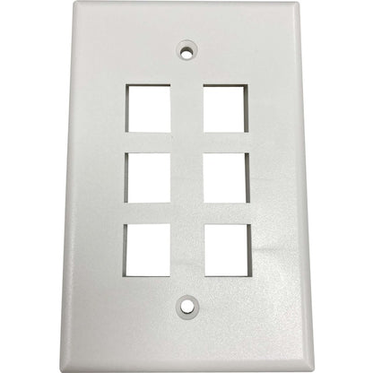 Plaque murale simple à 6 ports Safe-IT de Tripp Lite par Eaton, antibactérienne, ivoire mat, TAA N042AB-006-IVM