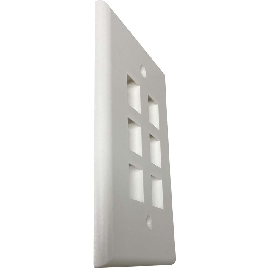Plaque murale simple à 6 ports Safe-IT de Tripp Lite par Eaton, antibactérienne, ivoire mat, TAA N042AB-006-IVM