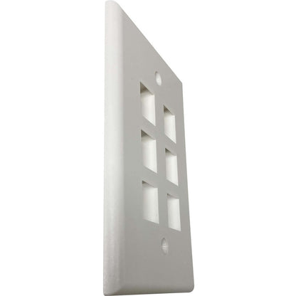 Plaque murale simple à 6 ports Safe-IT de Tripp Lite par Eaton, antibactérienne, ivoire mat, TAA N042AB-006-IVM