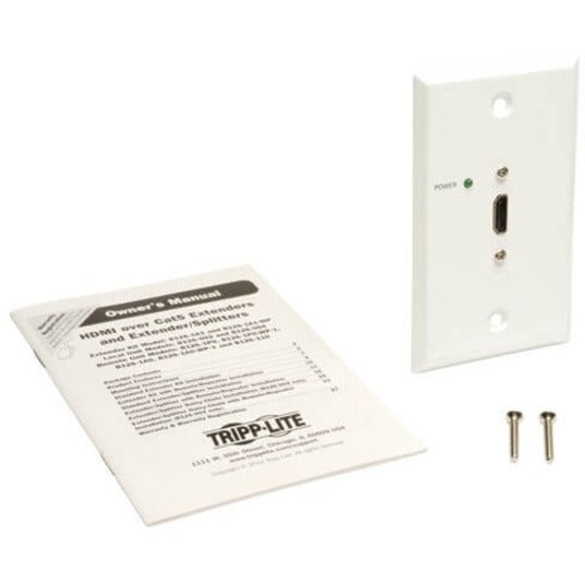 Plaque murale à distance pour extension passive HDMI sur Cat5 Tripp Lite par Eaton B126-1P0-WP-1