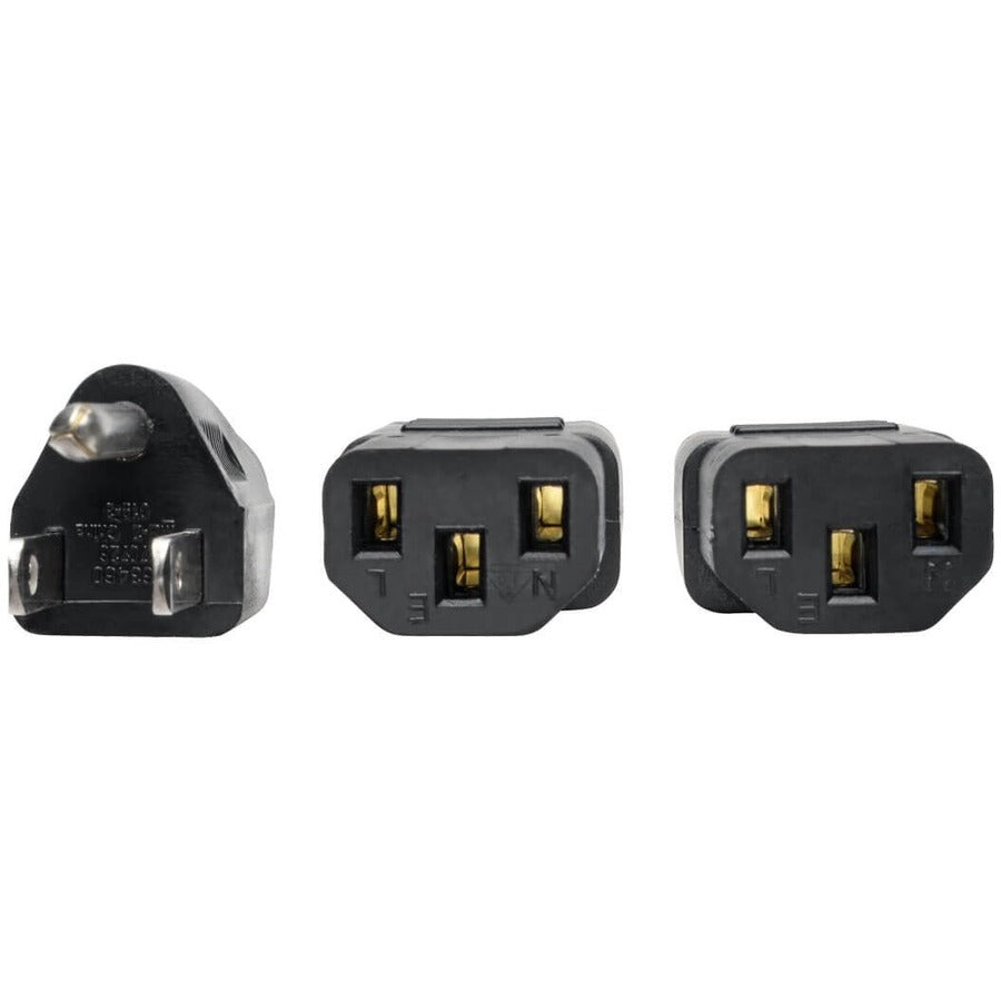 Câble répartiteur en Y pour cordon d'alimentation Tripp Lite de 6 pieds 5-15P vers 2xC13 10A 18AWG 6' P006-006-2