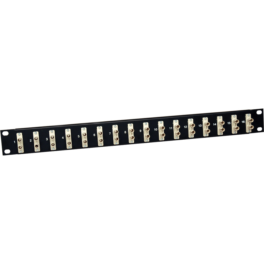 Panneau de brassage fibre optique Tripp Lite 16 ports 62,5/125 ou 50/125 ST/ST 1URM N490-016-STST
