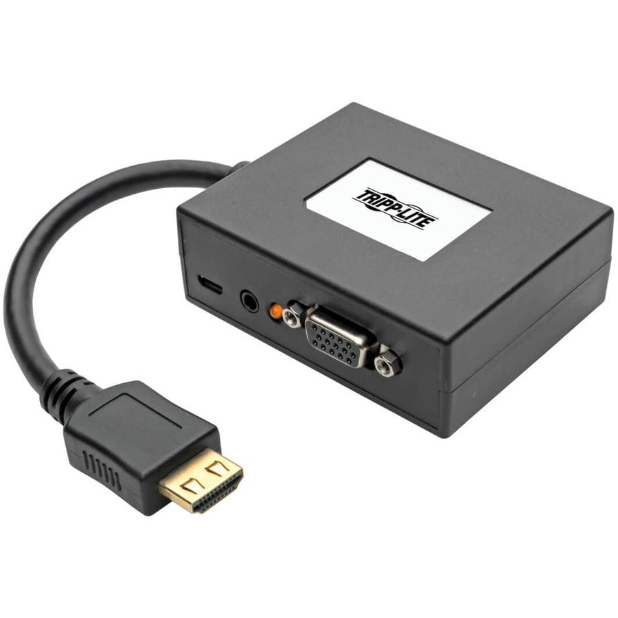 Adaptateur/séparateur HDMI vers VGA + audio à 2 ports Tripp Lite par Eaton, 1920 x 1080 (1080p), TAA P131-06N-2VA-U