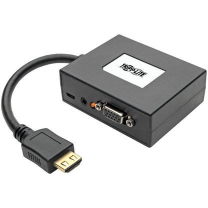 Adaptateur/séparateur HDMI vers VGA + audio à 2 ports Tripp Lite par Eaton, 1920 x 1080 (1080p), TAA P131-06N-2VA-U