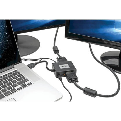 Adaptateur/séparateur HDMI vers VGA + audio à 2 ports Tripp Lite par Eaton, 1920 x 1080 (1080p), TAA P131-06N-2VA-U