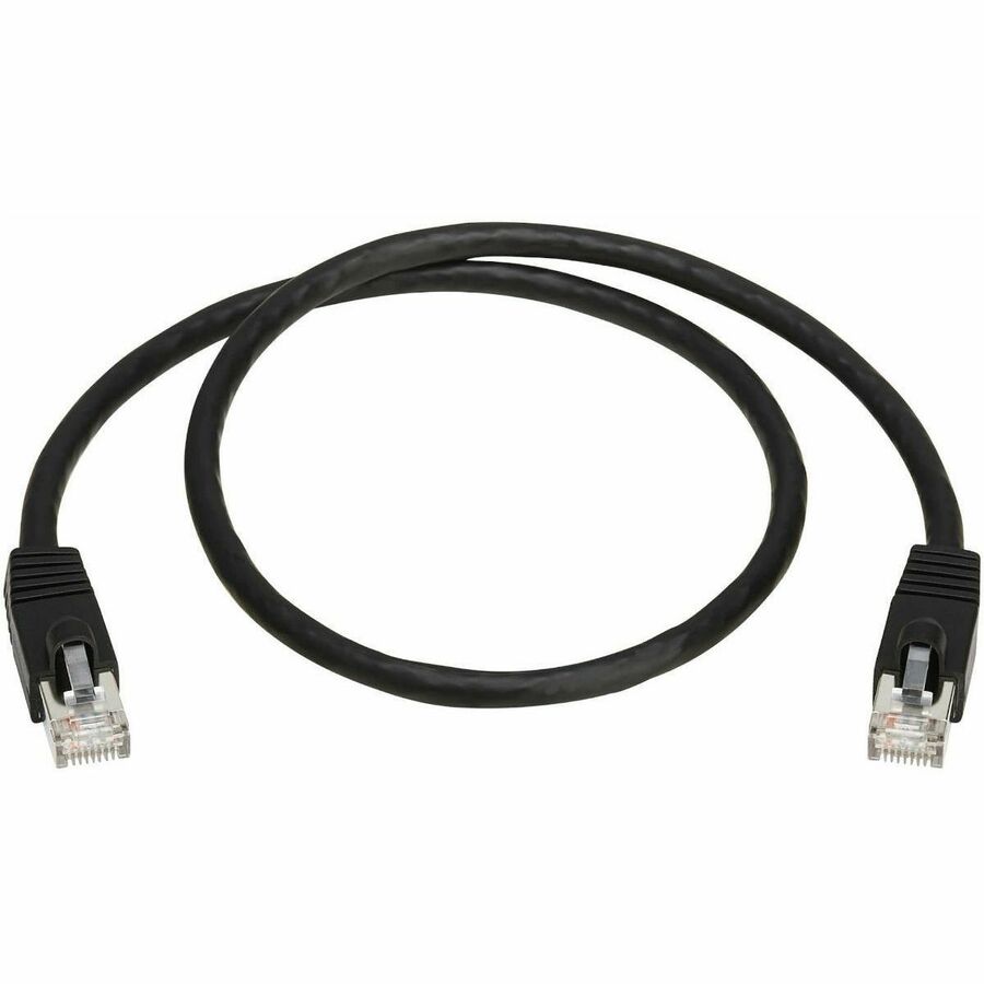 Câble Ethernet SSTP Cat8 40G sans accroc Tripp Lite par Eaton (RJ45 M/M), PoE, noir, 0,6 m (2 pi) N272-F02-BK