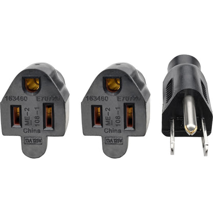 Câble d'extension de cordon d'alimentation Tripp Lite 19 pouces, répartiteur en Y 5-15P vers 5-15R 13A 16AWG 18" P024-18N-13A-2R