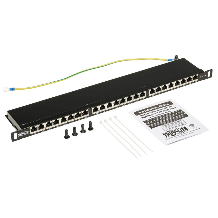 Panneau de brassage Cat6a 24 ports Tripp Lite par Eaton N252A-024-HUSHK, 0,5 U N252A-024-HUSHK
