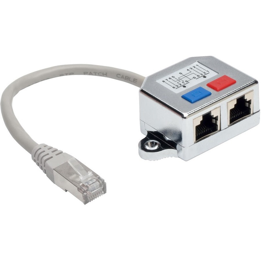 Câble adaptateur répartiteur RJ45 2 vers 1 Tripp Lite par Eaton, Ethernet 10/100 Cat5/Cat5e (M/2xF), 0,5 pi N035-001