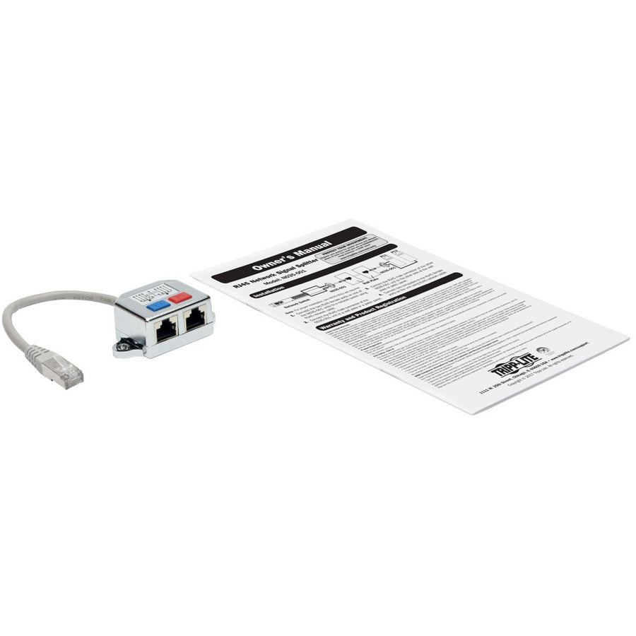Câble adaptateur répartiteur RJ45 2 vers 1 Tripp Lite par Eaton, Ethernet 10/100 Cat5/Cat5e (M/2xF), 0,5 pi N035-001