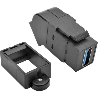 Coupleur coudé tout-en-un USB 3.0 pour montage sur panneau/Keystone de Tripp Lite par Eaton (F/F), noir U325-000-KPA-BK