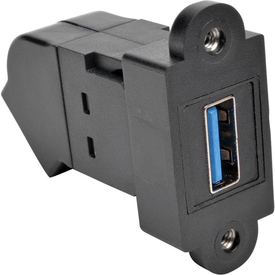 Coupleur coudé tout-en-un USB 3.0 pour montage sur panneau/Keystone de Tripp Lite par Eaton (F/F), noir U325-000-KPA-BK