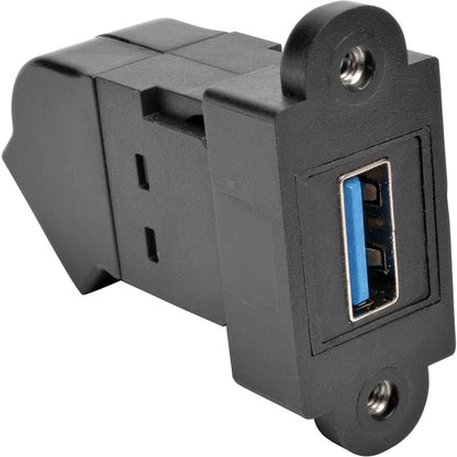 Coupleur coudé tout-en-un USB 3.0 pour montage sur panneau/Keystone de Tripp Lite par Eaton (F/F), noir U325-000-KPA-BK