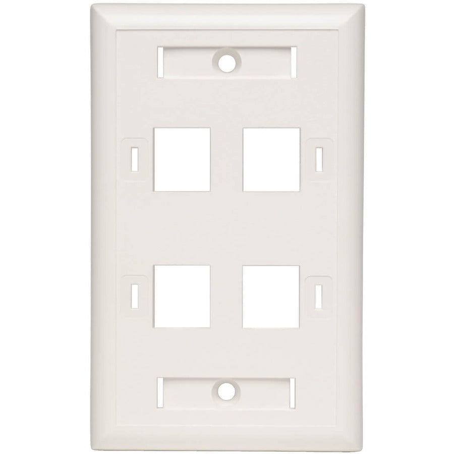 Plaque frontale Keystone blanche Tripp Lite par Eaton - 4 ports N042-001-04-WH