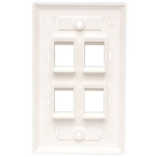 Plaque frontale Keystone blanche Tripp Lite par Eaton - 4 ports N042-001-04-WH
