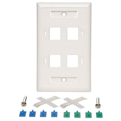 Plaque frontale Keystone blanche Tripp Lite par Eaton - 4 ports N042-001-04-WH