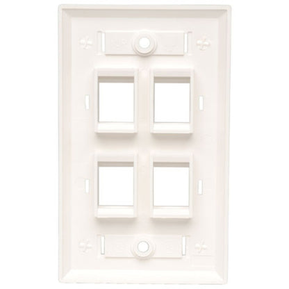 Plaque frontale Keystone blanche Tripp Lite par Eaton - 4 ports N042-001-04-WH