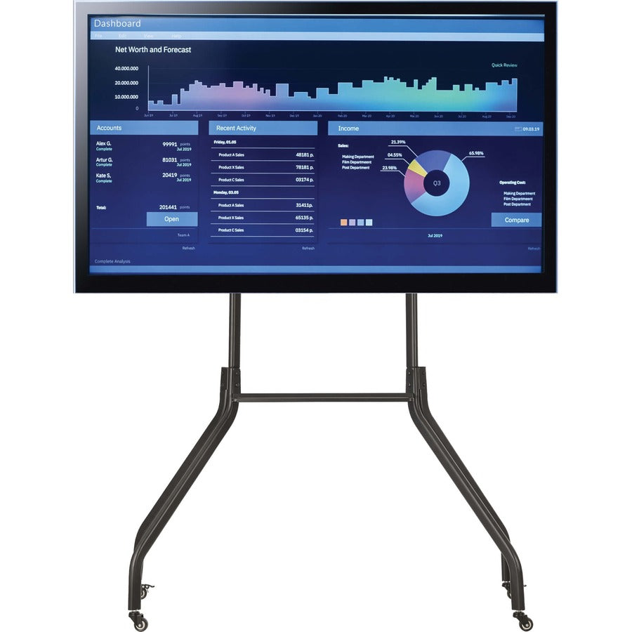 Chariot TV roulant Tripp Lite par Eaton pour écrans de 55" à 85", pieds larges, roulettes verrouillables DMCS5585WL
