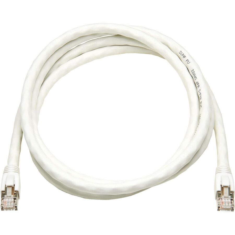Câble Ethernet SSTP Cat8 40G sans accroc Tripp Lite par Eaton (RJ45 M/M), PoE, blanc, 2,1 m (7 pi) N272-F07-WH