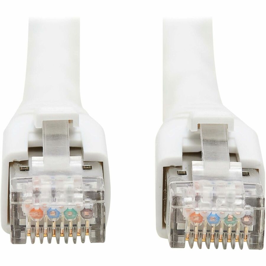 Câble Ethernet SSTP Cat8 40G sans accroc Tripp Lite par Eaton (RJ45 M/M), PoE, blanc, 2,1 m (7 pi) N272-F07-WH