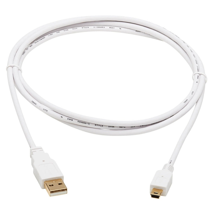Câble antibactérien Tripp Lite Safe-IT USB-A vers USB Mini-B (M/M), USB 2.0, blanc, 1,8 m U030AB-006-WH