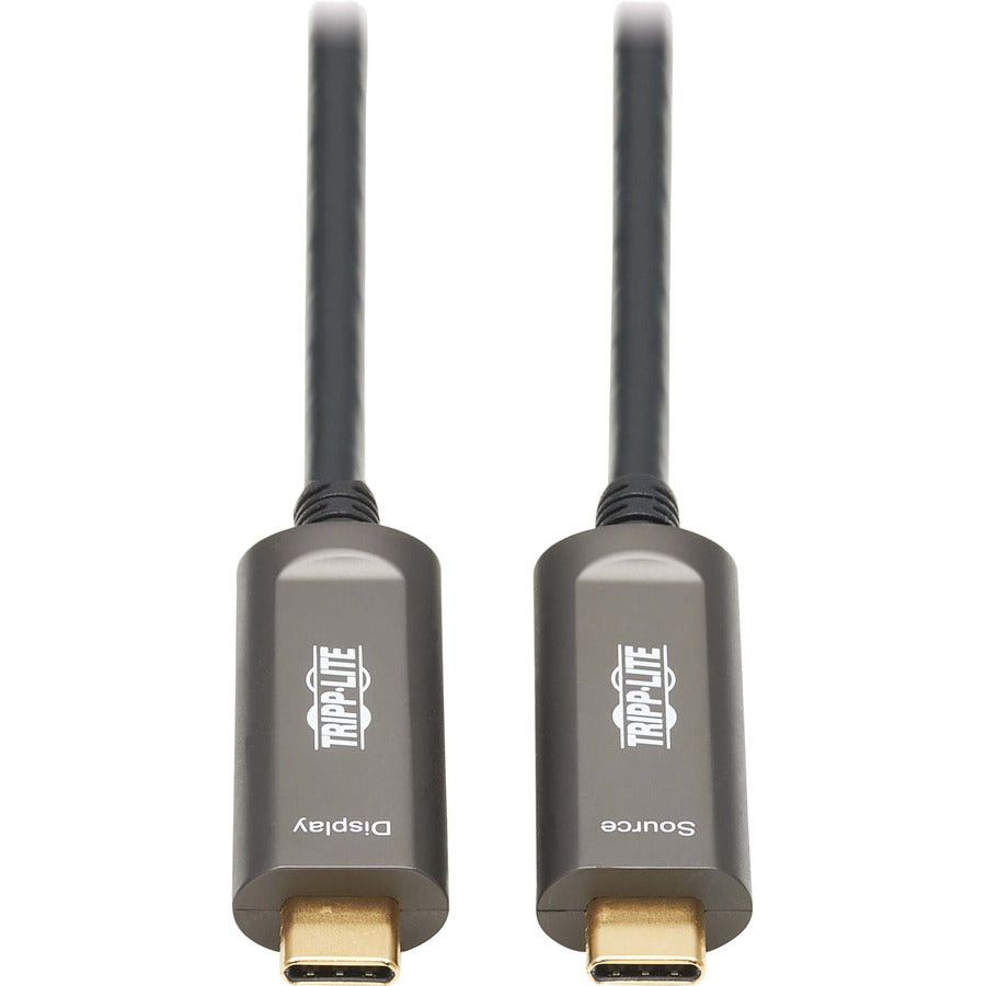 Câble optique actif à fibre optique USB-C vers USB-C Tripp Lite par Eaton, M/M, noir, 15 m (49 pi) U420F-15M-V