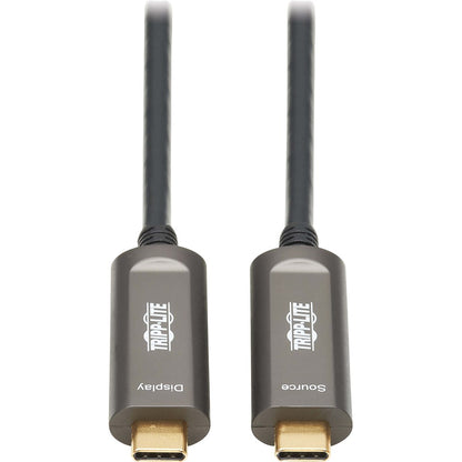 Câble optique actif à fibre optique USB-C vers USB-C Tripp Lite par Eaton, M/M, noir, 15 m (49 pi) U420F-15M-V
