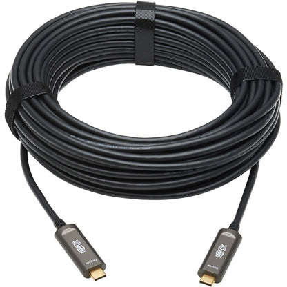 Câble optique actif à fibre optique USB-C vers USB-C Tripp Lite par Eaton, M/M, noir, 15 m (49 pi) U420F-15M-V