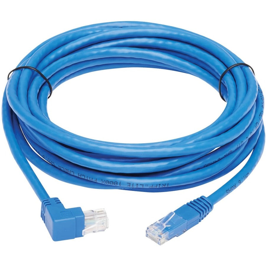 Câble Ethernet Cat6 coudé vers le haut Tripp Lite par Eaton N204-015-BL-UP - 15 pi, M/M, bleu N204-015-BL-UP