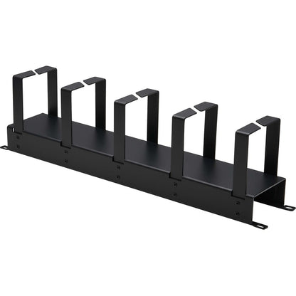 Gestionnaire de câbles horizontal Tripp Lite par Eaton - Anneaux métalliques, noir, 2U SRCABLERING2UHD