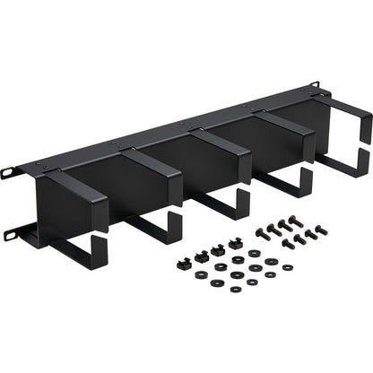 Gestionnaire de câbles horizontal Tripp Lite par Eaton - Anneaux métalliques, noir, 2U SRCABLERING2UHD