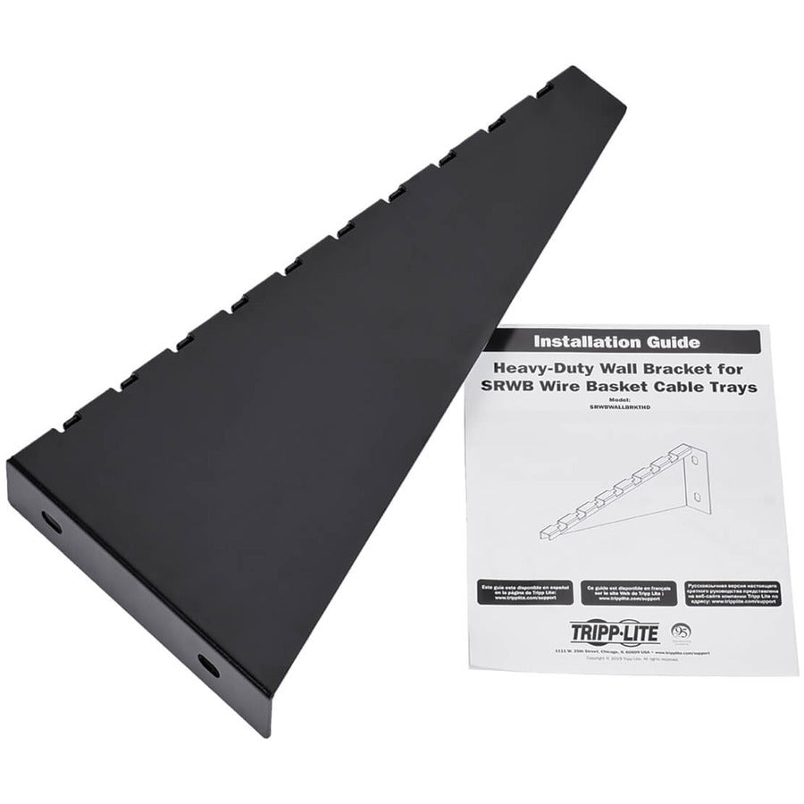 Tripp Lite by Eaton SmartRack SRWBWALLBRKTHDL Mounting Bracket for Cable Tray - Black SRWBWALLBRKTHDL