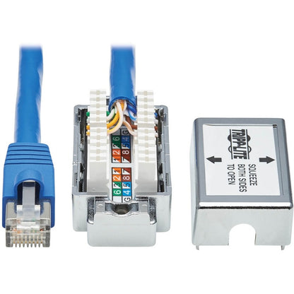 Tripp Lite by Eaton Cat6a Junction Box Cable Assembly, 18 in., Blue N237A-P18N-WHSH