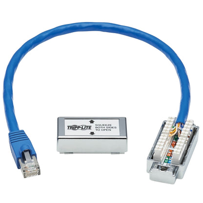 Tripp Lite by Eaton Cat6a Junction Box Cable Assembly, 18 in., Blue N237A-P18N-WHSH