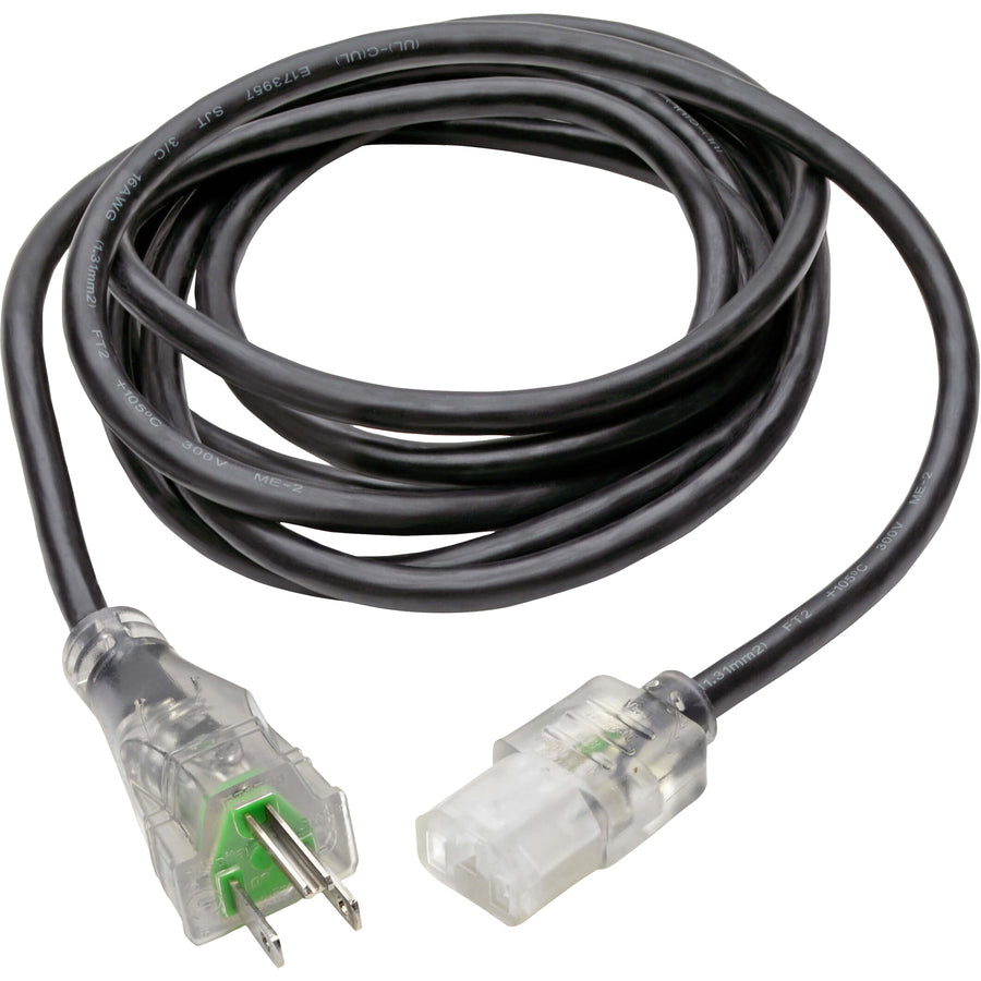 Câble d'alimentation pour ordinateur Tripp Lite 6 pieds Câble médical hospitalier 5-15P vers C13 Transparent 13A 16AWG 6' P006-006-HG13CL