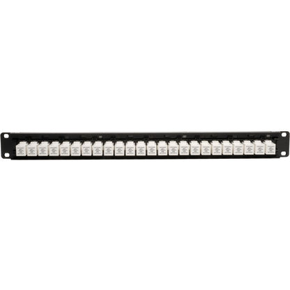 Panneau de brassage Tripp Lite Cat6 Cat5e 24 ports à profil bas, traversant, montage en rack RJ45 1U TAA N250-024-LP