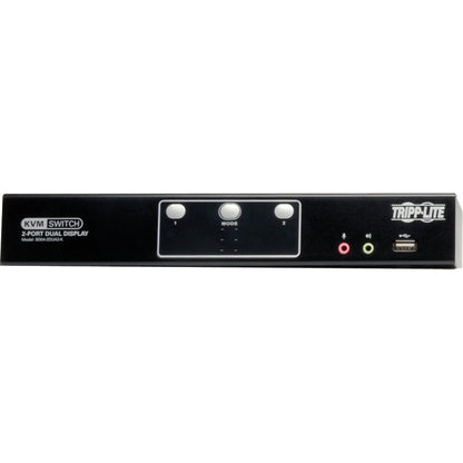 Commutateur KVM DVI à 2 ports pour deux écrans Tripp Lite par Eaton avec audio et concentrateur USB 2.0, câbles inclus B004-2DUA2-K