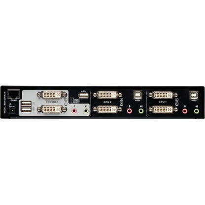 Commutateur KVM DVI à 2 ports pour deux écrans Tripp Lite par Eaton avec audio et concentrateur USB 2.0, câbles inclus B004-2DUA2-K