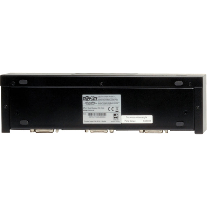 Commutateur KVM DVI à 2 ports pour deux écrans Tripp Lite par Eaton avec audio et concentrateur USB 2.0, câbles inclus B004-2DUA2-K