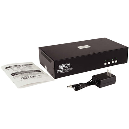 Commutateur KVM sécurisé à 4 ports pour deux écrans Tripp Lite par Eaton, HDMI - 4K, NIAP PP3.0, audio, CAC, TAA B002A-UH2AC4