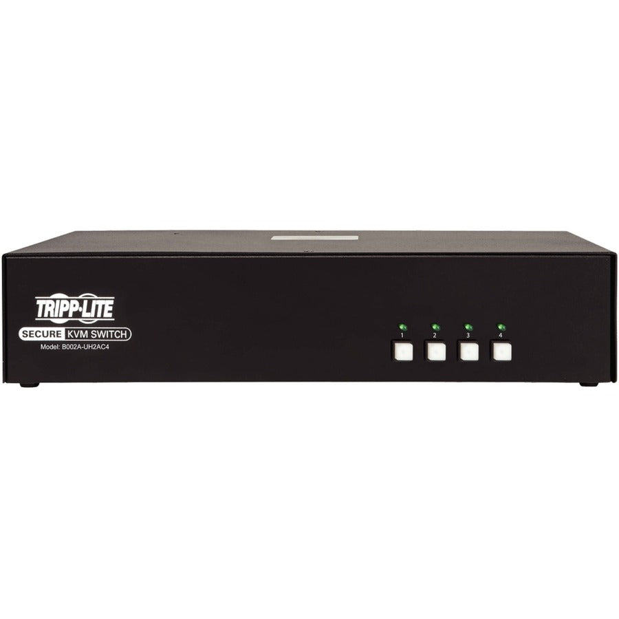 Commutateur KVM sécurisé à 4 ports pour deux écrans Tripp Lite par Eaton, HDMI - 4K, NIAP PP3.0, audio, CAC, TAA B002A-UH2AC4