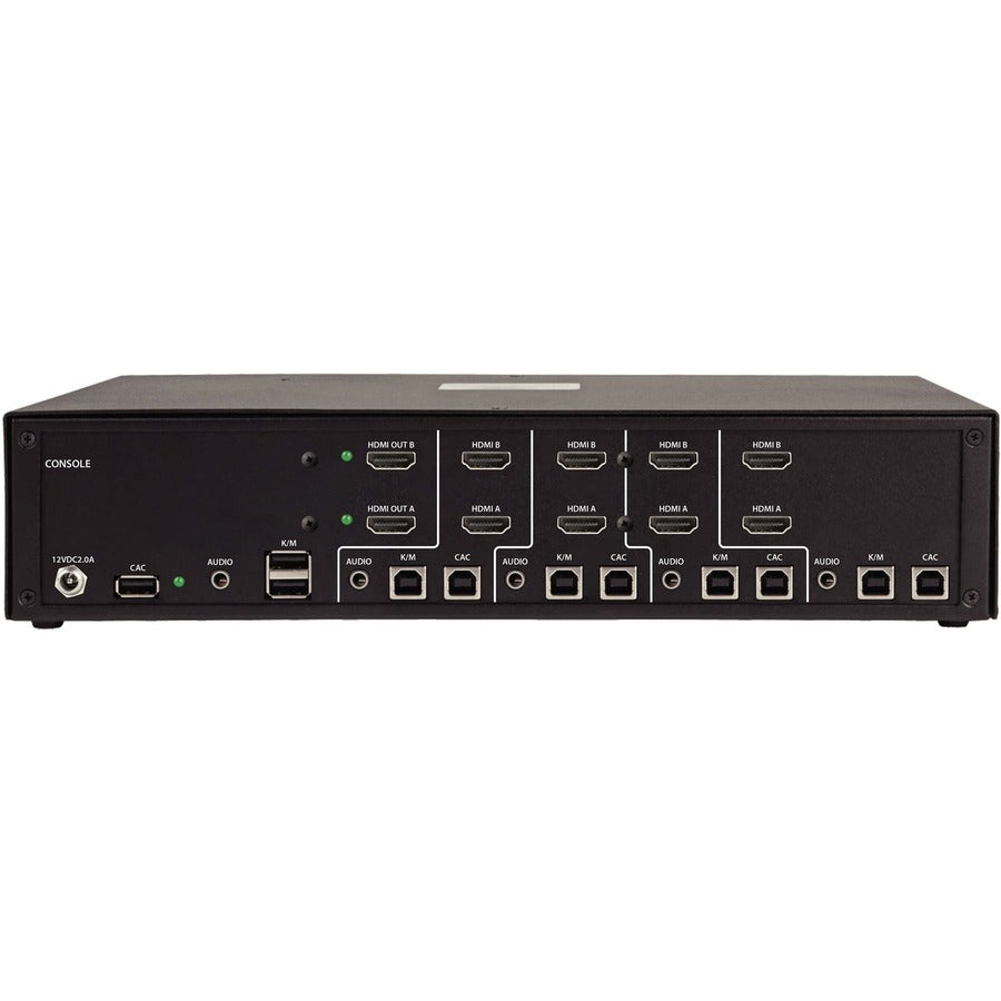 Commutateur KVM sécurisé à 4 ports pour deux écrans Tripp Lite par Eaton, HDMI - 4K, NIAP PP3.0, audio, CAC, TAA B002A-UH2AC4