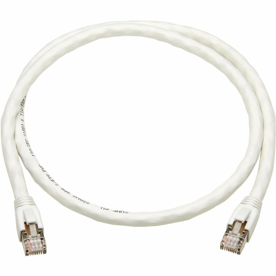Câble Ethernet SSTP Cat8 40G sans accroc Tripp Lite par Eaton (RJ45 M/M), PoE, blanc, 0,6 m (2 pi) N272-F02-WH