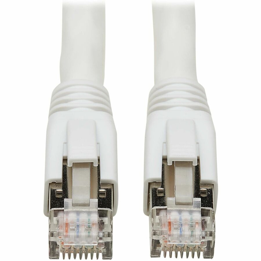 Câble Ethernet SSTP Cat8 40G sans accroc Tripp Lite par Eaton (RJ45 M/M), PoE, blanc, 0,6 m (2 pi) N272-F02-WH