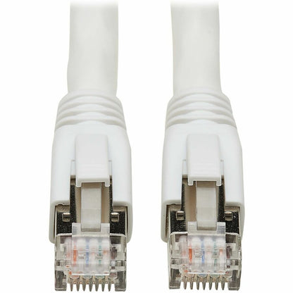 Câble Ethernet SSTP Cat8 40G sans accroc Tripp Lite par Eaton (RJ45 M/M), PoE, blanc, 0,6 m (2 pi) N272-F02-WH