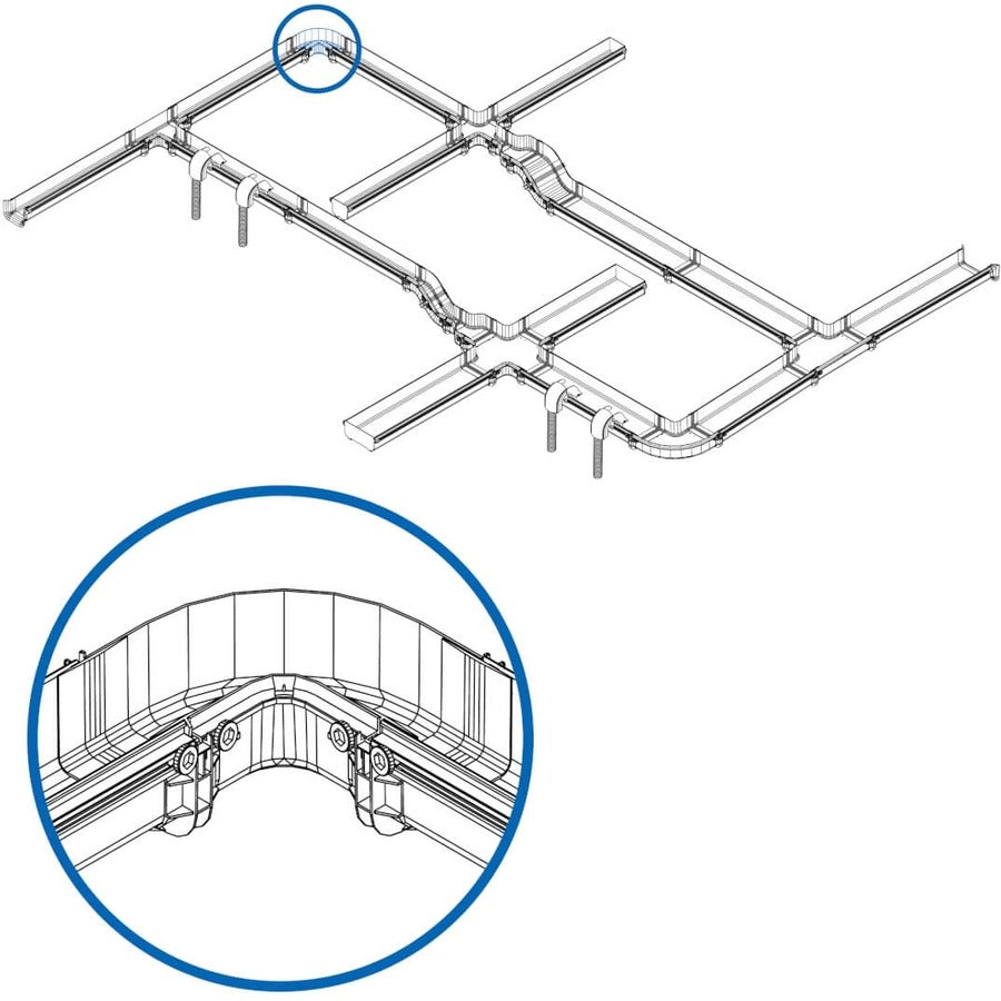 Coude horizontal à 90 degrés sans outil Tripp Lite par Eaton pour système de routage de fibre, 120 mm (5 po) SRFC5ELBOW